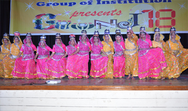 Girls performing rajasthani folk dance at a cultural event organized by Mahatma Gandhi Institute of Nursing Jabalpur M.P.