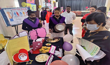 Students participating in a event being held in Mahatma Gandhi Institute Of Nursing.